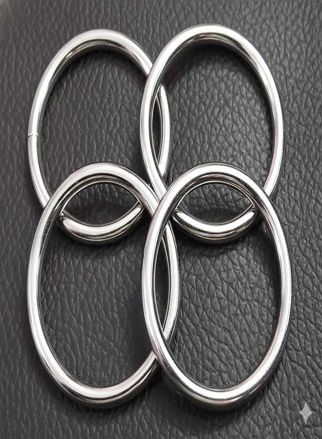 Nimida ® Metal O Ring | Colour - Silver | Pack of 4 | for Bags, Purse, Birds Cage, General Craft and DIY Projects Unwelded Dia 1.5 inches - Image 1