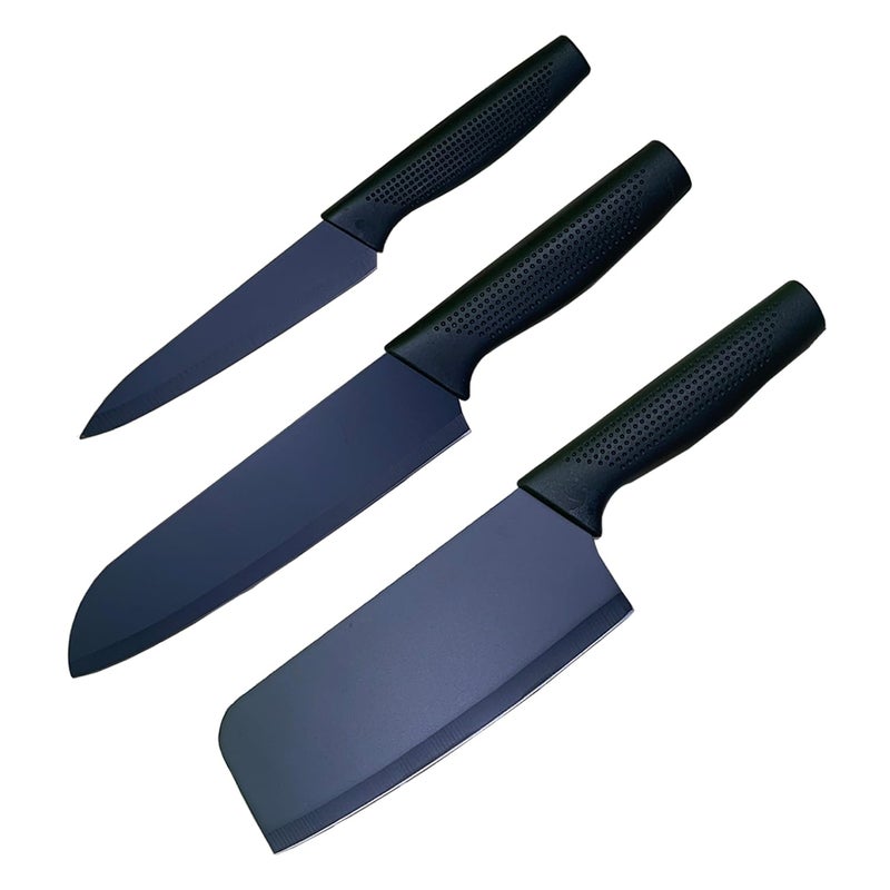 pepplo Professional Butcher Cleaver StainlessSteel Blades Stylish Knife High Carbon Steel Knife Butcher Knife Set Set of 3 - Image 1