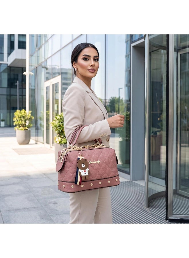حقيبة كتف شائعة تُستخدم على الجسم، مناسبة للاستخدام اليومي، مصنوعة من جلد PU، بني اللون، تصميم خفيف ومتوازن - Image 4