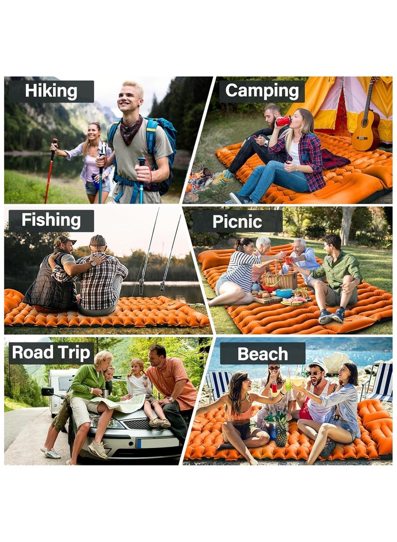 آنا حسّاء هوائية قابلة للنفخ للرحلات الخارجية، مزدوجة، خفيفة الوزن، بحجم 190*120*5 سم، مقاومة للرطوبة وسهلة الحمل. - Image 2