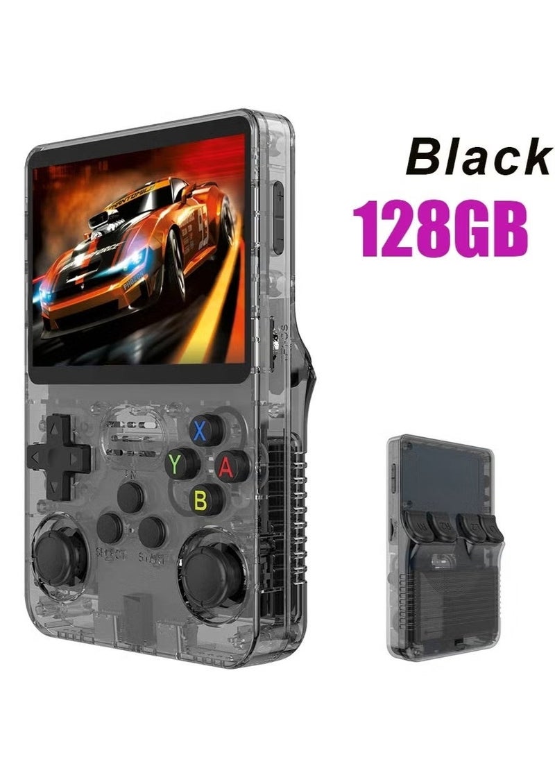 R36S ريترو وحدة تحكم ألعاب الفيديو المحمولة 128GB نظام لينكس 3.5 بوصة شاشة IPS محمولة مشغل فيديو جيب ألعاب هدية ولد - Image 1