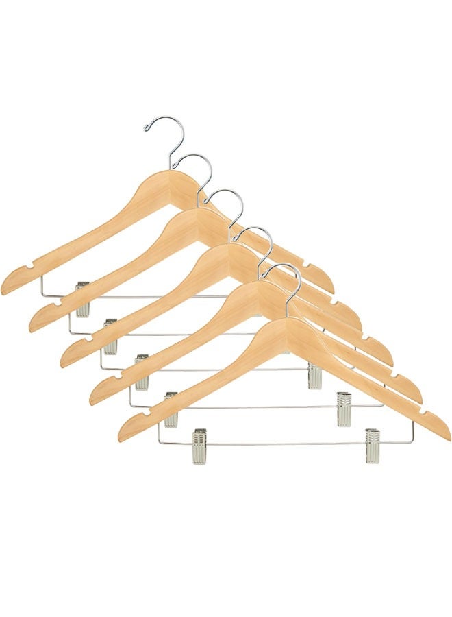 كيكي حامل بدلات وسراويل خشبي عالي الجودة مع شماعات على الكتف - Image 1