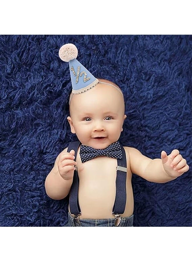 قبعة نصف عيد ميلاد - قبعة مخروطية لنصف عيد ميلاد الطفل، زينة ستة أشهر، طقم قبعة حفلات للبنات/الأولاد - Image 4