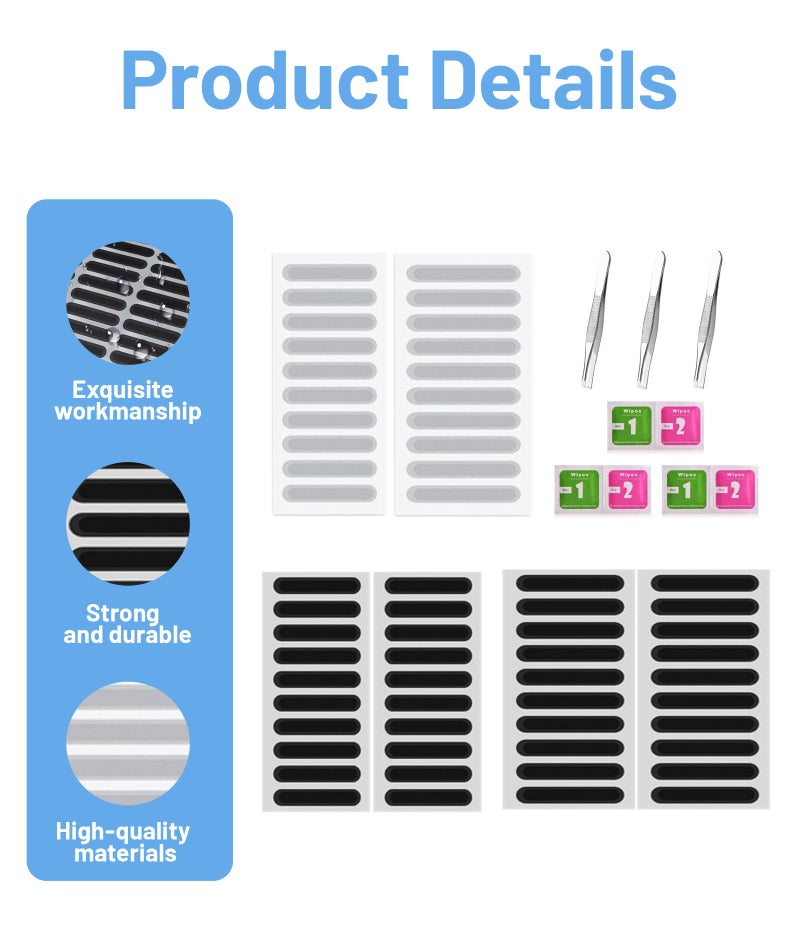 FFZDENA 60pcs Mobile Speaker Dust Protector, Speaker Dustproof Stickers Protector with 3 Sets of Tools, Mesh Speaker Anti Dust Adhesive Cover Applicable for iPhone 16 15 14 13 12 Pro, 2 Sizes, 2 Colors - Image 5
