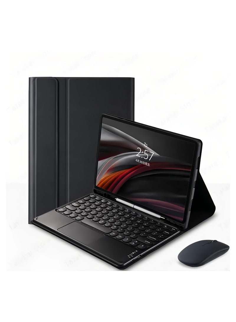 general Keyboard Case for Galaxy Tab S10 FE Plus 13.1-inch 2025 (SM-X620/X620B), Removable Touchpad Keyboard with Pen Holder and Bluetooth Mouse Retro Round Keys Lovely