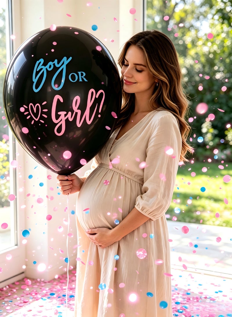 Gender Reveal Balloons, 36 Inch Boy or Girl Balloons Decoration - Image 1
