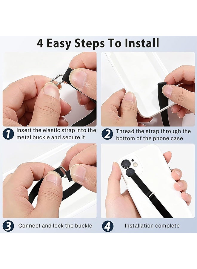 Ba Love 3 Pcs Phone Strap, Multicolor Ultra Slim Silicone Phone Loop, Adjustable Phone Gripper for Back of Phone Grip Holder for Hand Fits Almost All Phone Cases - Image 3