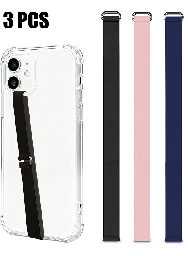 Ba Love 3 Pcs Phone Strap, Multicolor Ultra Slim Silicone Phone Loop, Adjustable Phone Gripper for Back of Phone Grip Holder for Hand Fits Almost All Phone Cases - Image 1