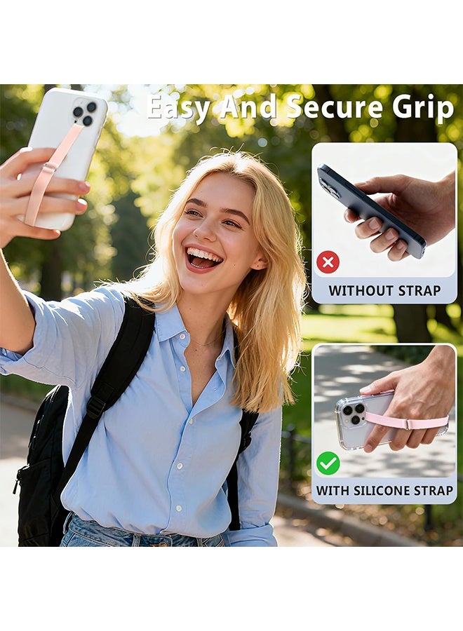 Ba Love 3 Pcs Phone Strap, Multicolor Ultra Slim Silicone Phone Loop, Adjustable Phone Gripper for Back of Phone Grip Holder for Hand Fits Almost All Phone Cases - Image 4