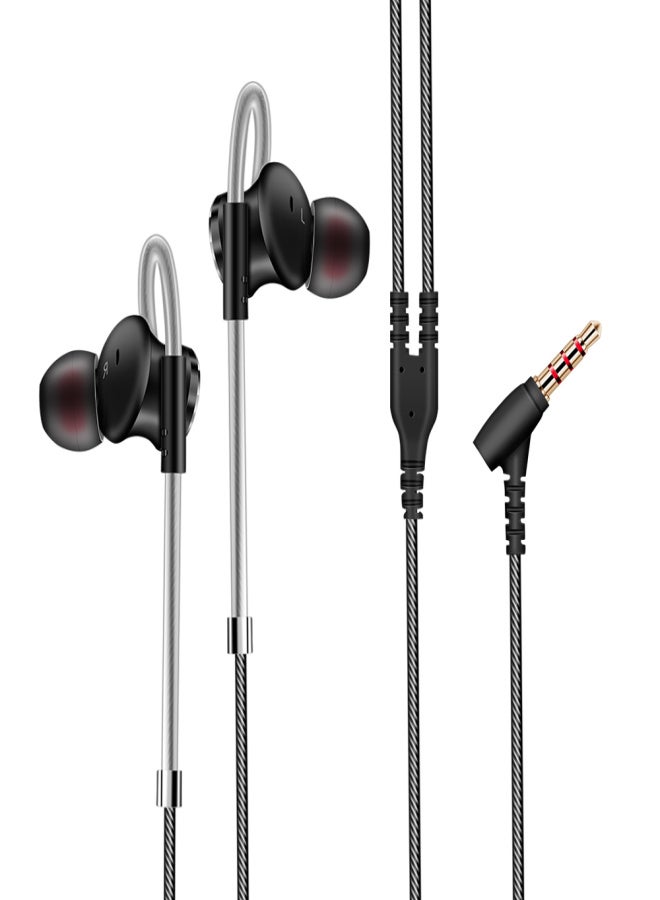 FONGE W3 3.5mm Wired In-ear Earphones Metal Magnetic Earbuds Headphones Sports Headset with In-line Remote Control Microphone Black - Image 1