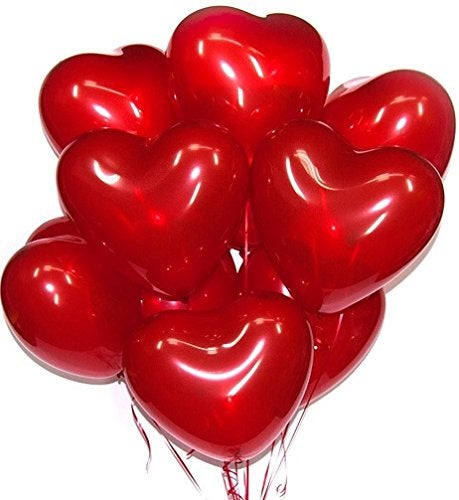 Balloonistics Masti Zone Pack Of 50 Red Heart Shape Latex Balloons for Birthday Decoration 12 Inch - Image 5