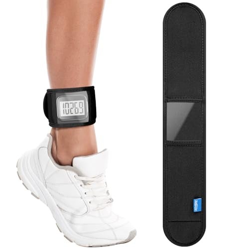Xxerciz Ankle Band Compatible with Large Fitness Pedometer, Breathable Sport Ankle Band with Transparent Pouch for Step Counter Accessory (Black) - Image 1