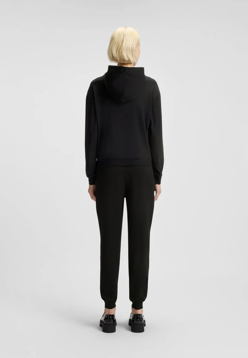 HUGO Relaxed-fit hoodie in stretch jersey with logo print