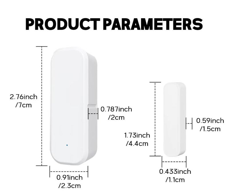 Nan Smart WiFi Door Sensor - 2.4GHz Wireless Magnetic Window and Door Alarm, White - Image 3