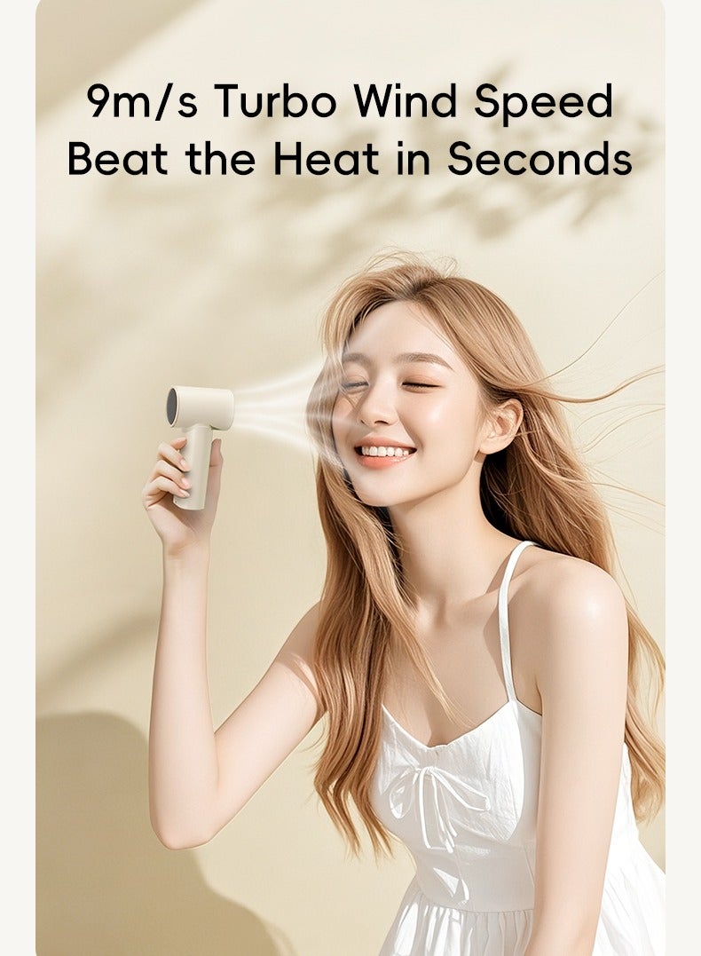 روك مروحة صغيرة محمولة باليد عالية السرعة 5 تروس قابلة للتعديل، مروحة صغيرة توربو طويلة العمر 3000 مللي أمبير، لاسلكية، شاشة رقمية، قابلة لإعادة الشحن - Image 3