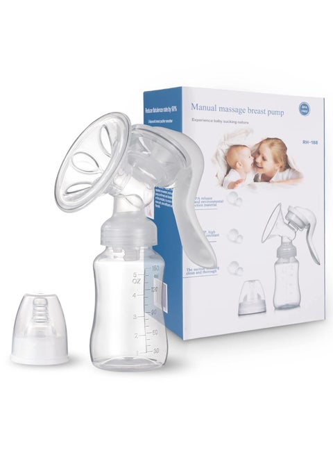 Manual Breast Pump, Adjustable Suction Silicone Hand Pump Breastfeeding, Small Portable Manual Breast Milk Catcher Baby Feeding Pumps & Accessories,