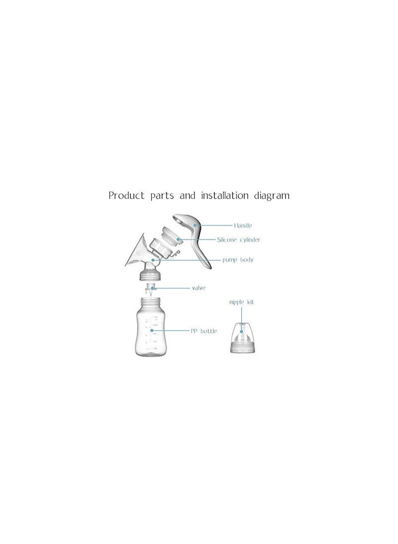 أوريتي مضخة ثدي يدوية، مضخة يدوية سيليكون شفط قابلة للتعديل للرضاعة الطبيعية، صغيرة محمولة يدوي حليب الثدي الماسك رضاعة الأطفال مضخات وملحقات، - Image 5