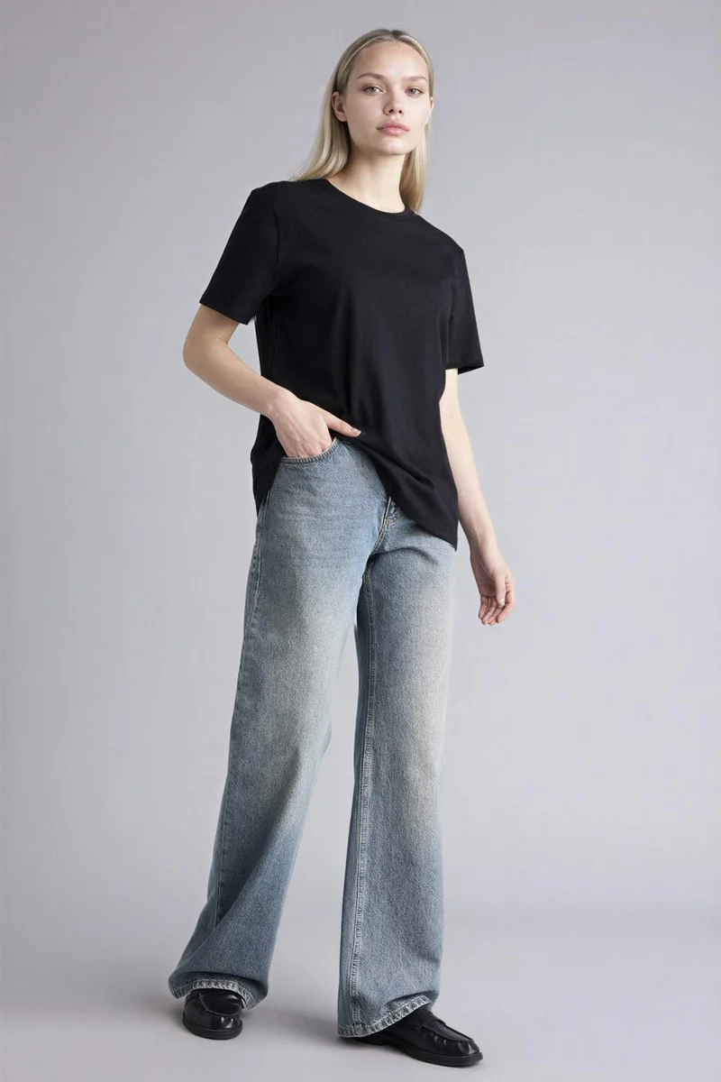 DeFacto 100% Cotton Basic Premium T-Shirt