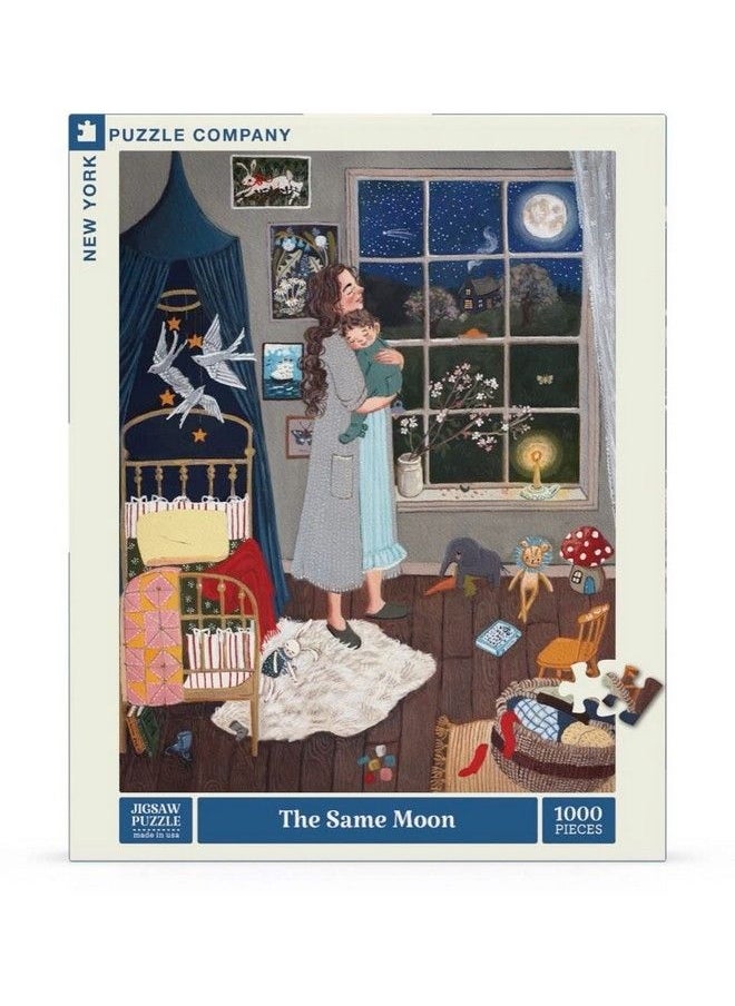 New York Puzzle Company - Loré Pemberton The Same Moon 1000 Piece Jigsaw Puzzle - Image 1