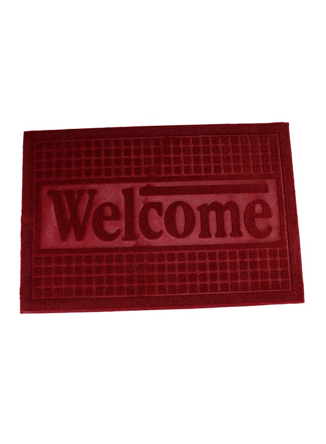 Royalford Welcome Printed Square Door Mat Red 40 x 60cm - Image 1