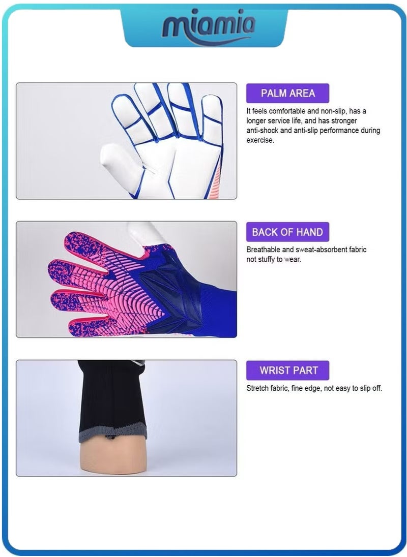 Miamia Soccer Goalkeeper Gloves, Youth Adult Soccer Goalkeeper Gloves, High Performance Goalkeeper Gloves, Breathable Soccer Gloves, 4+3mm Super Grip, For Toughest Saves, Training And Matches size9#  - Image 5