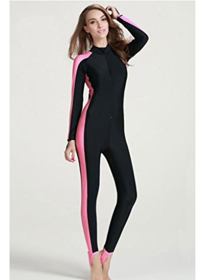 NIBEMINENT Women One-Piece Long Sleeve Pattern Wetsuit Zipper Hoodied Diving Suit Full Body Surfsuit for Water Sport  - Image 2
