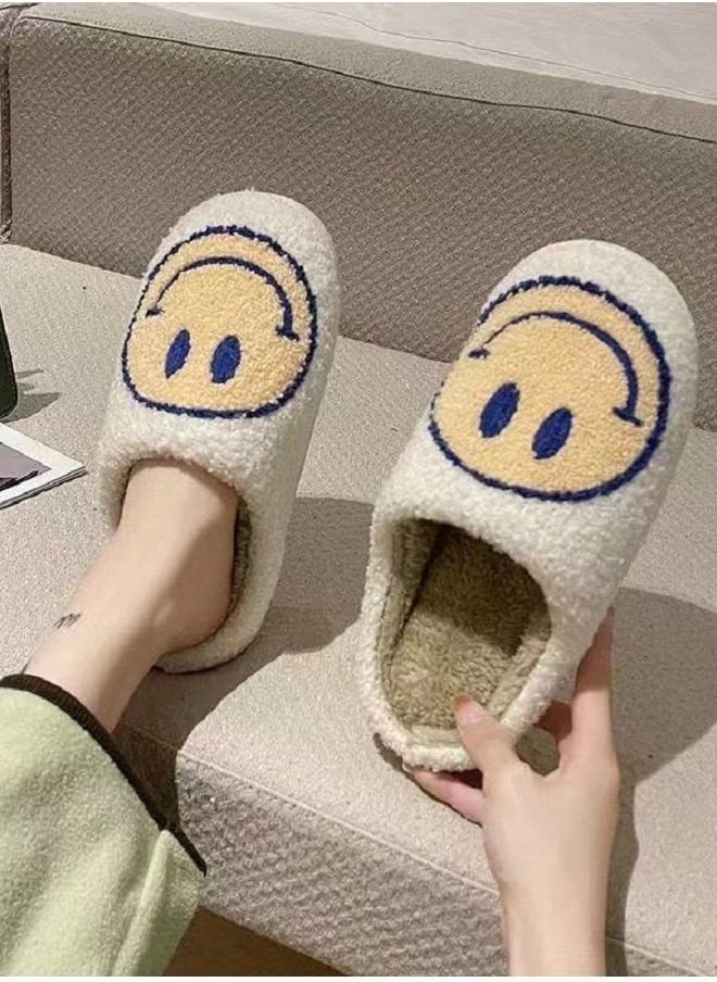 نيبمينينت شبشب غرفة نوم بتصميم وجه مبتسم أبيض / أصفر  - Image 2