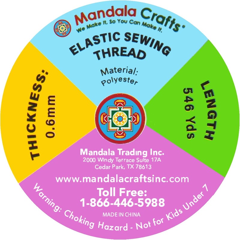 Mandala Crafts Lilac Shirring Elastic Thread for Sewing, Knitting, Smocking, and DIY Crafts - 546 Yards 0.6mm Fine Thin Stretch Thread for Sewing Machines - Image 3