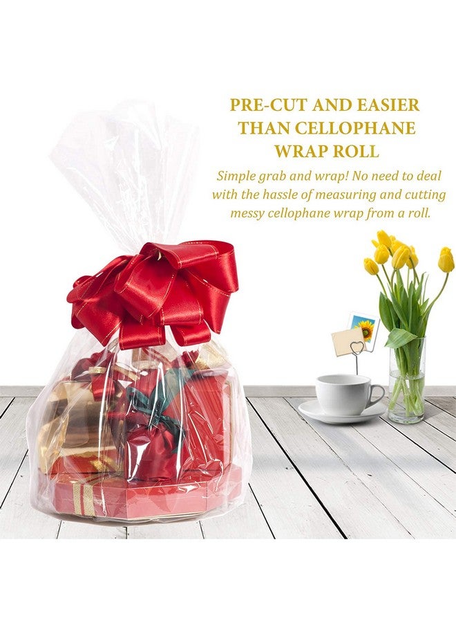 Morepack أكياس سيلوفان 10X20 بوصة 20 قطعة أكياس هدايا سيلوفان للسلال الصغيرة والأكواب والهدايا - Image 5