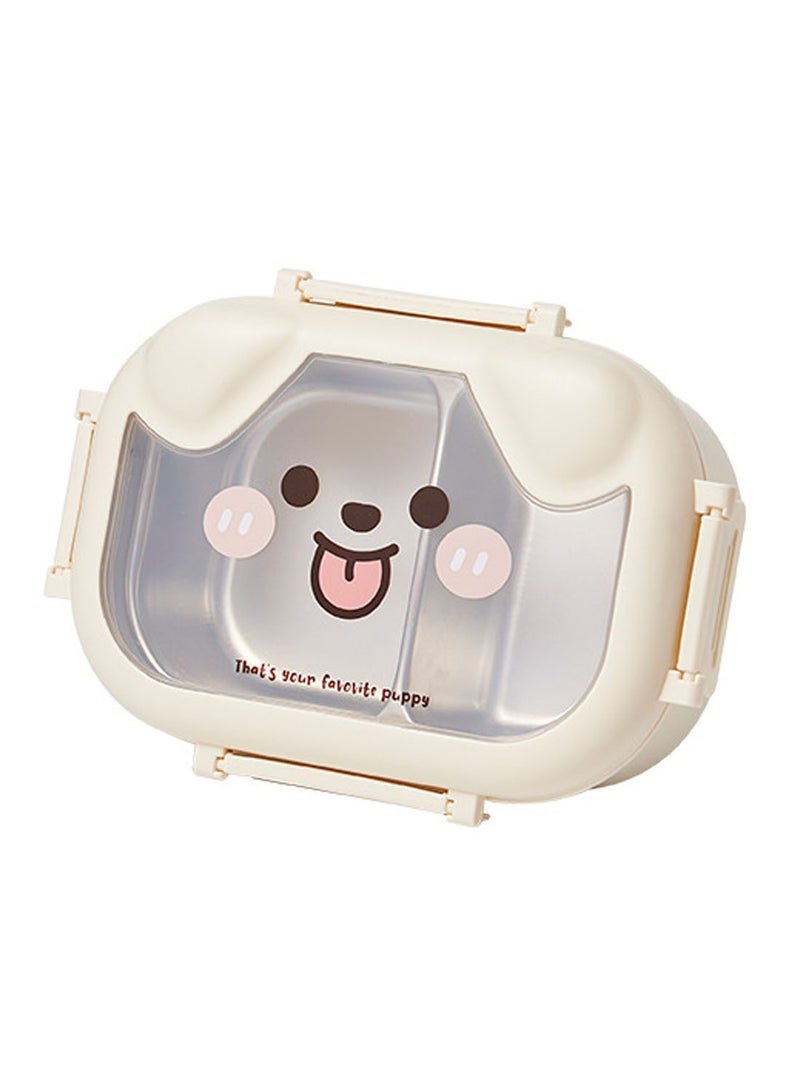 TYCOM Stainless Steel Lunch Box for Kid School Insulated Bento Lunch Box 2 Compartment Divided Lunch Containers with Lids Leakproof BFA Free Dishwasher Safe Dog White. 