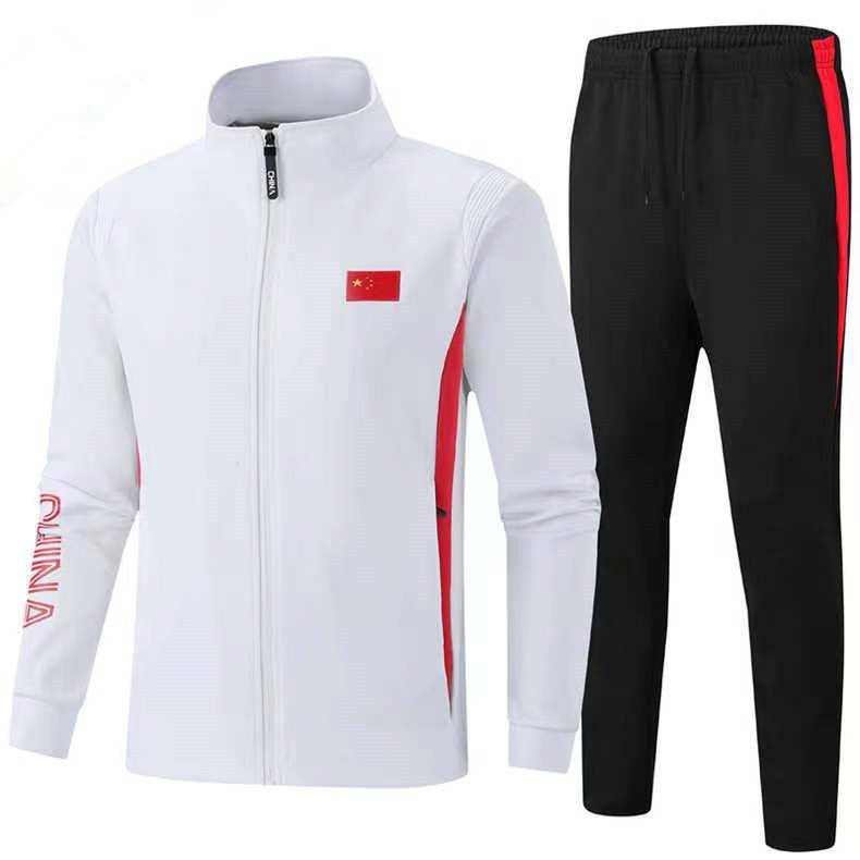 National Fashion Sports And Leisure Suit Men'S Coat Stand Collar Straight Pants Couple Sweater Men'S Pass Code Group Training Clothes - Image 1