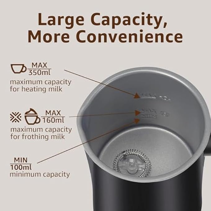 AMINAC Milk Frother Electric 4 In 1 Milk Steamer118Oz350Ml Automatic Warm And Cold Frother For Coffee Latte Cappuccino Macchiato Hot Chocolate - Image 3