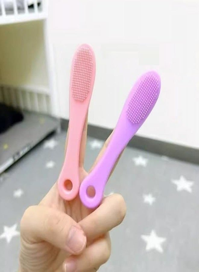 REXOTEX 2 Pcs Silicone Face Scrubber Facial Cleansing Brushes | Blackhead Remover Brush Cleanser Nose Pore Brush Finger Scruber Tool Facial Skin Cleaner Massage Brush - Image 1