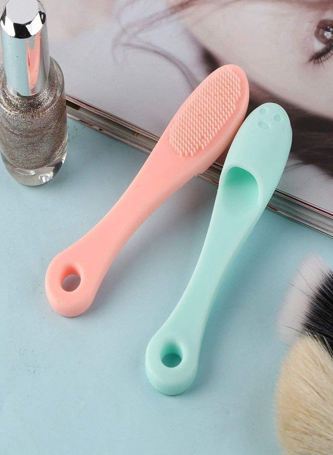 REXOTEX 2 Pcs Silicone Face Scrubber Facial Cleansing Brushes | Blackhead Remover Brush Cleanser Nose Pore Brush Finger Scruber Tool Facial Skin Cleaner Massage Brush - Image 2