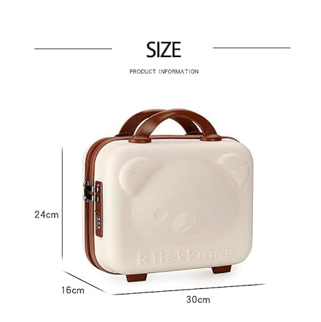 TRADY Cute Bear Beauty case Cosmetic Storage Container Makeup Organizer Beauty case Toiletry Box Vanity Makeup Holder Travel Bag Cream Brown - Image 2