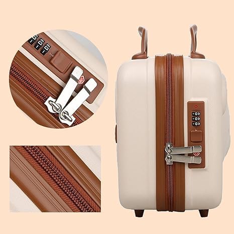 TRADY Cute Bear Beauty case Cosmetic Storage Container Makeup Organizer Beauty case Toiletry Box Vanity Makeup Holder Travel Bag Cream Brown - Image 3