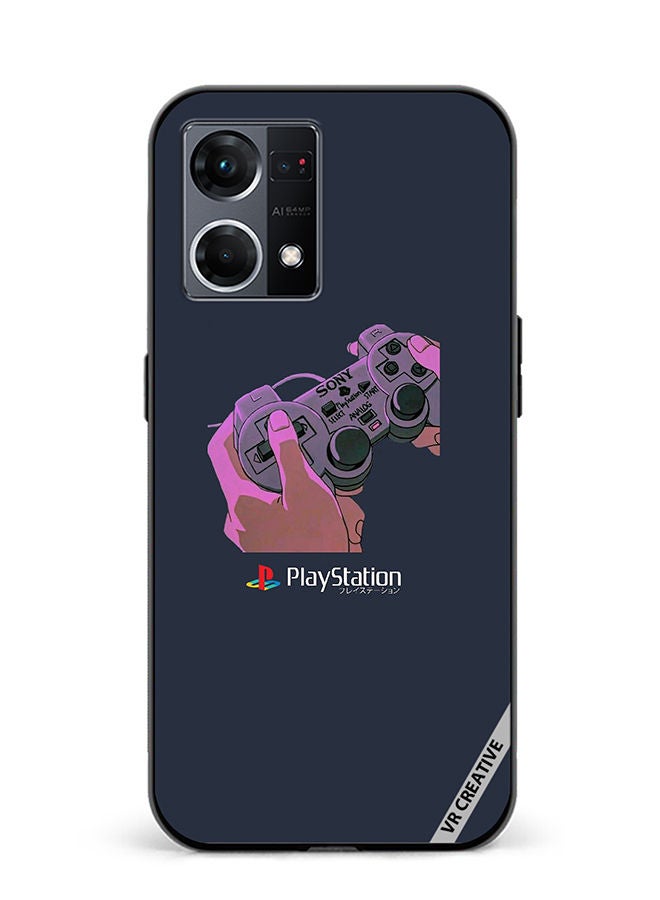 VR CREATIVE Protective Case Cover For Oppo Reno8 4G Playstation Design Multicolour - Image 1
