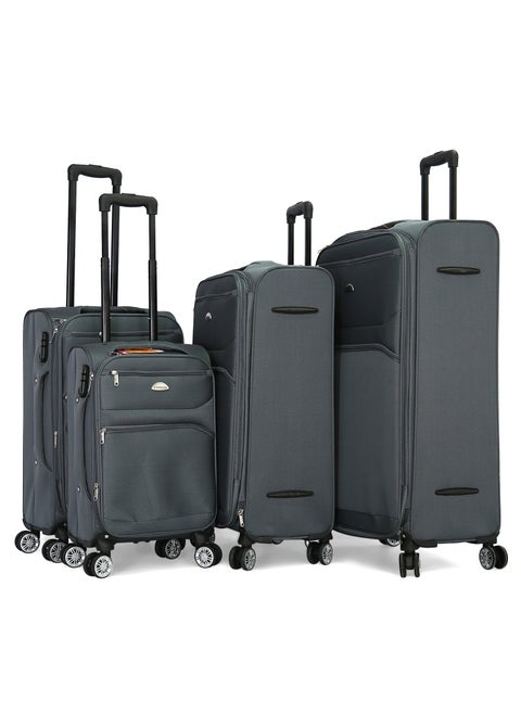 Giordano Softside Luggage Trolley  4 PCS Set ,Grey