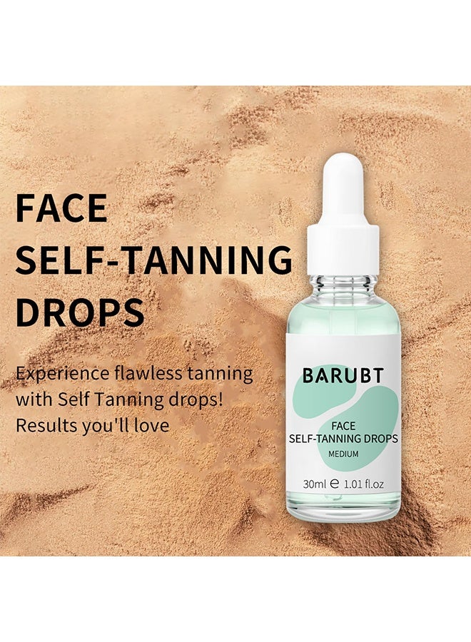 BARUBT Face Self-Tanning Drops，- Sunless Tan for a Sun-Kissed Bronze，Natural Sunless Tanning Drops with Enhancing Your Natural Skin Tone, for All Skin Types, for All Skin Types， Medium Full Size 30ml - Image 3