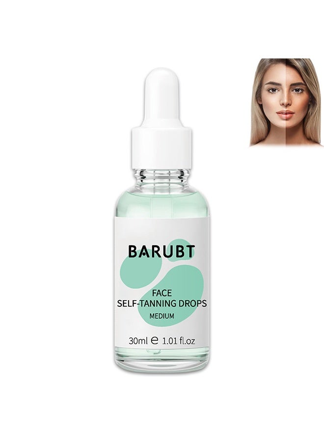 BARUBT Face Self-Tanning Drops，- Sunless Tan for a Sun-Kissed Bronze，Natural Sunless Tanning Drops with Enhancing Your Natural Skin Tone, for All Skin Types, for All Skin Types， Medium Full Size 30ml - Image 1