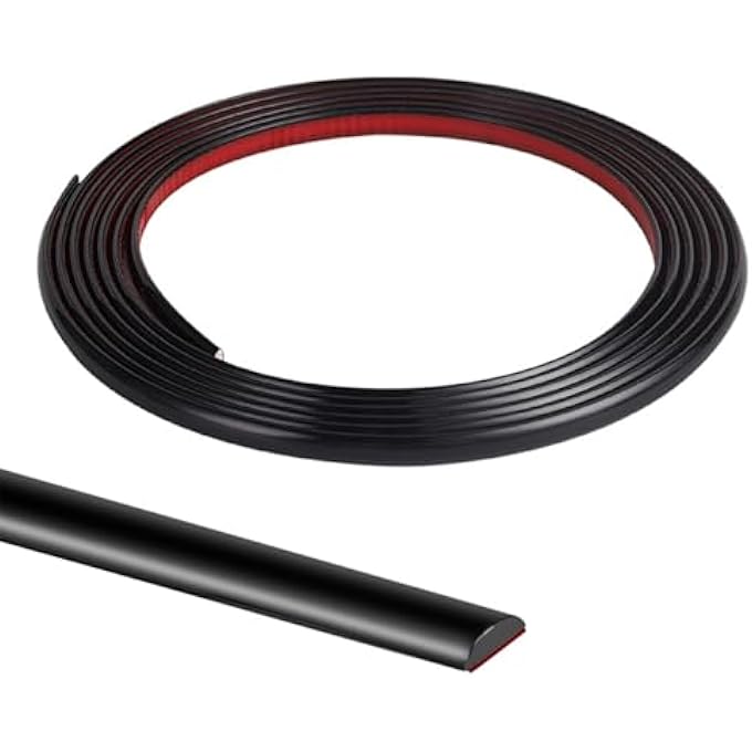 8M BLACK WALL EDGING STRIP, SELF ADHESIVE 3D WALL EDGING STRIP PEEL AND STICK MOLDING WALL TRIM FOR WALL, CEILING, MIRROR, TILE EDGE, FURNITURE AND HOME DECORATION - Image 1