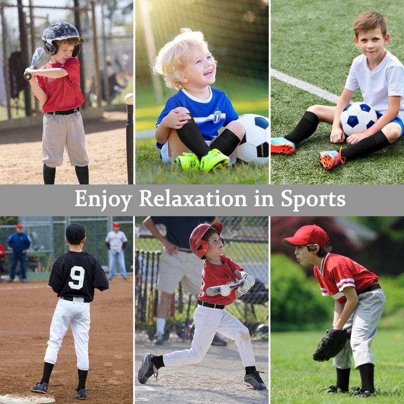 YSense Knee High Baseball Socks for Boys Girls Women Men, Softball Football Soccer Calf Tube Socks & Adjustable Belt Combo Set for Kids Youth School Sports - Image 2