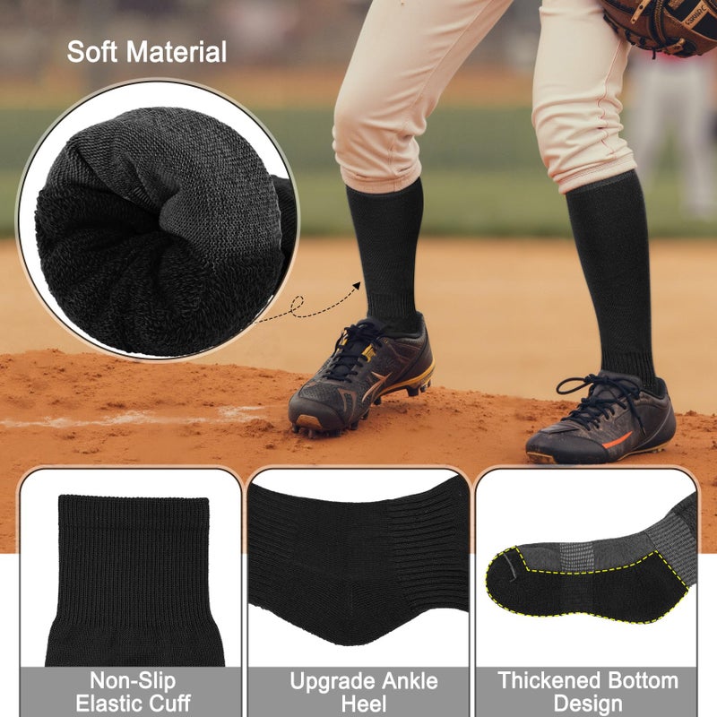 YSense Knee High Baseball Socks for Boys Girls Women Men, Softball Football Soccer Calf Tube Socks & Adjustable Belt Combo Set for Kids Youth School Sports - Image 5
