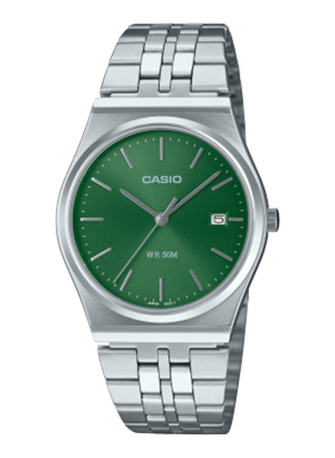 CASIO Unisex Analog Round Shape Stainless Steel Wrist Watch MTP-B145D-3AVDF - 35 Mm
