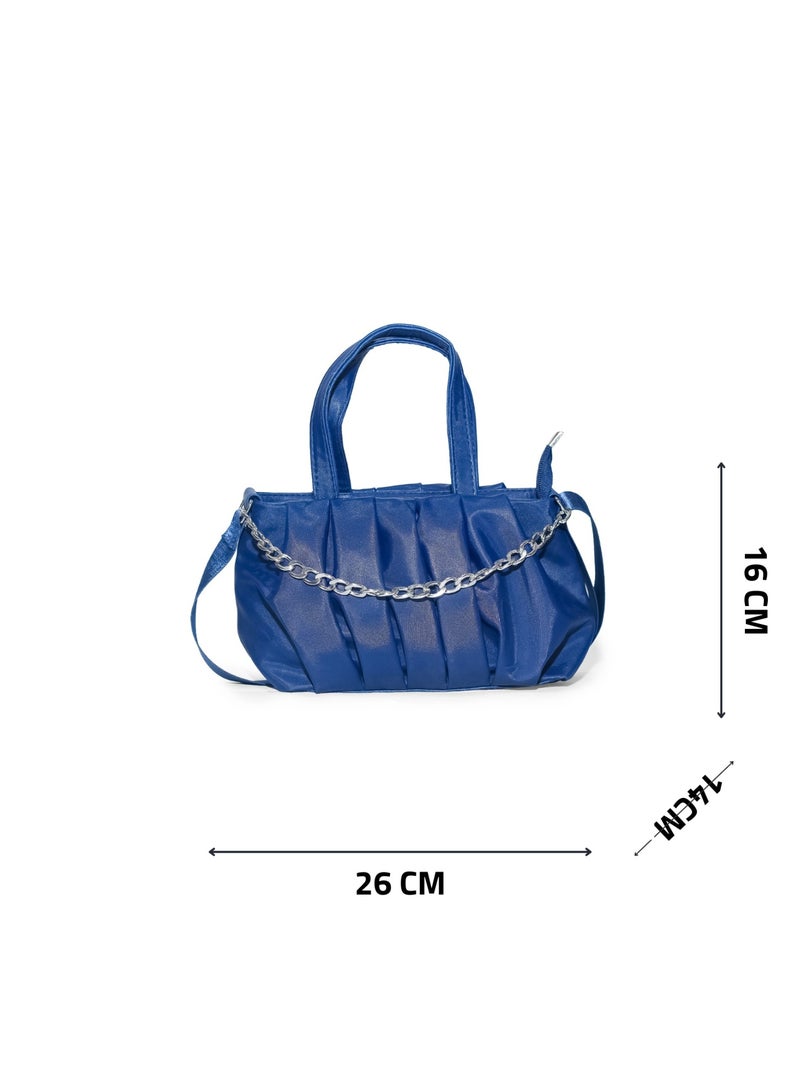 شنطة حريمي 2 في 1 يد وكروس – خامة ضد الميه بسلسلة معدن شيك - Image 4