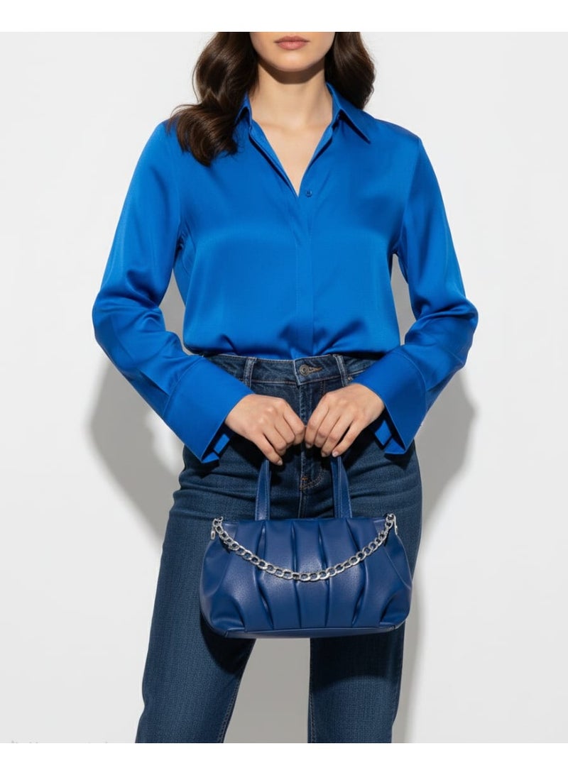 شنطة حريمي 2 في 1 يد وكروس – خامة ضد الميه بسلسلة معدن شيك - Image 2