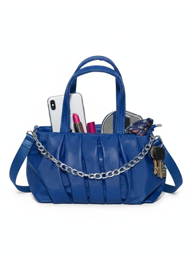 شنطة حريمي 2 في 1 يد وكروس – خامة ضد الميه بسلسلة معدن شيك - Image 3