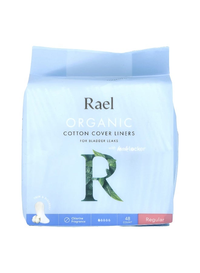 Rael, Organic Cotton Cover Liners, For Bladder Leaks, Regular, 48 Count - Image 1