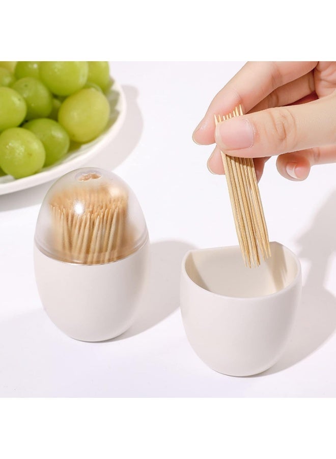 YelaJoy 2 PCS Magnetic Toothpick Holder, Large Capacity Transparent Visible PP Toothpick Storage Container, Dispenser for Fruit Olive Barbecue Appetizer and Dental Toothpicks, White - Image 4
