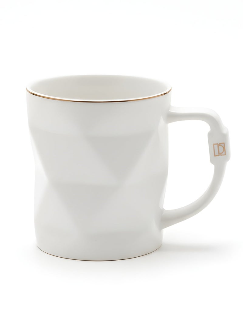 TechDot Coffee Mug, Ceramic Geometric Coffee Mug, Modern Minimalist Design, Luxury Gold Rim Accent, Unique Diamond Texture, Premium Stoneware Cup, Versatile Tea,Coffee and Espresso Cup, Hot or Cold Beverages, Perfect for Home, Office, or Gifting (12oz) - Image 1